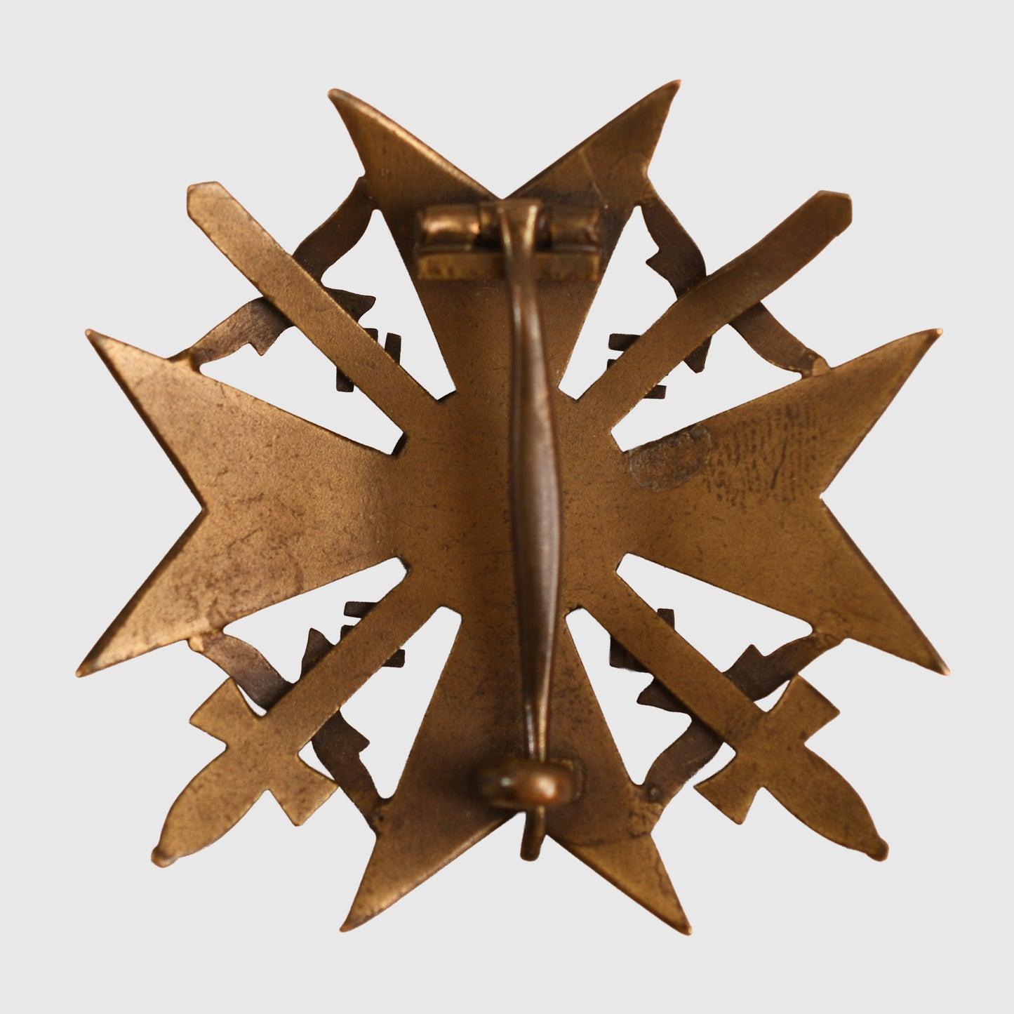 GERMAN WWII SPANISH CROSS IN BRONZE WITH SWORDS