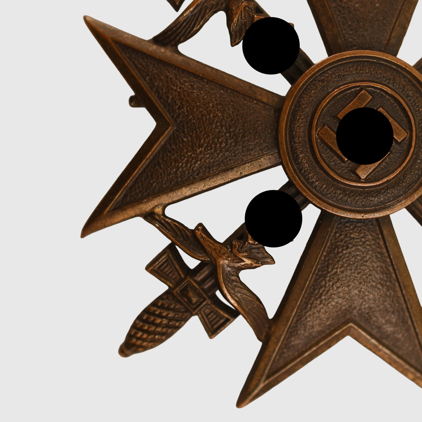 GERMAN WWII SPANISH CROSS IN BRONZE WITH SWORDS