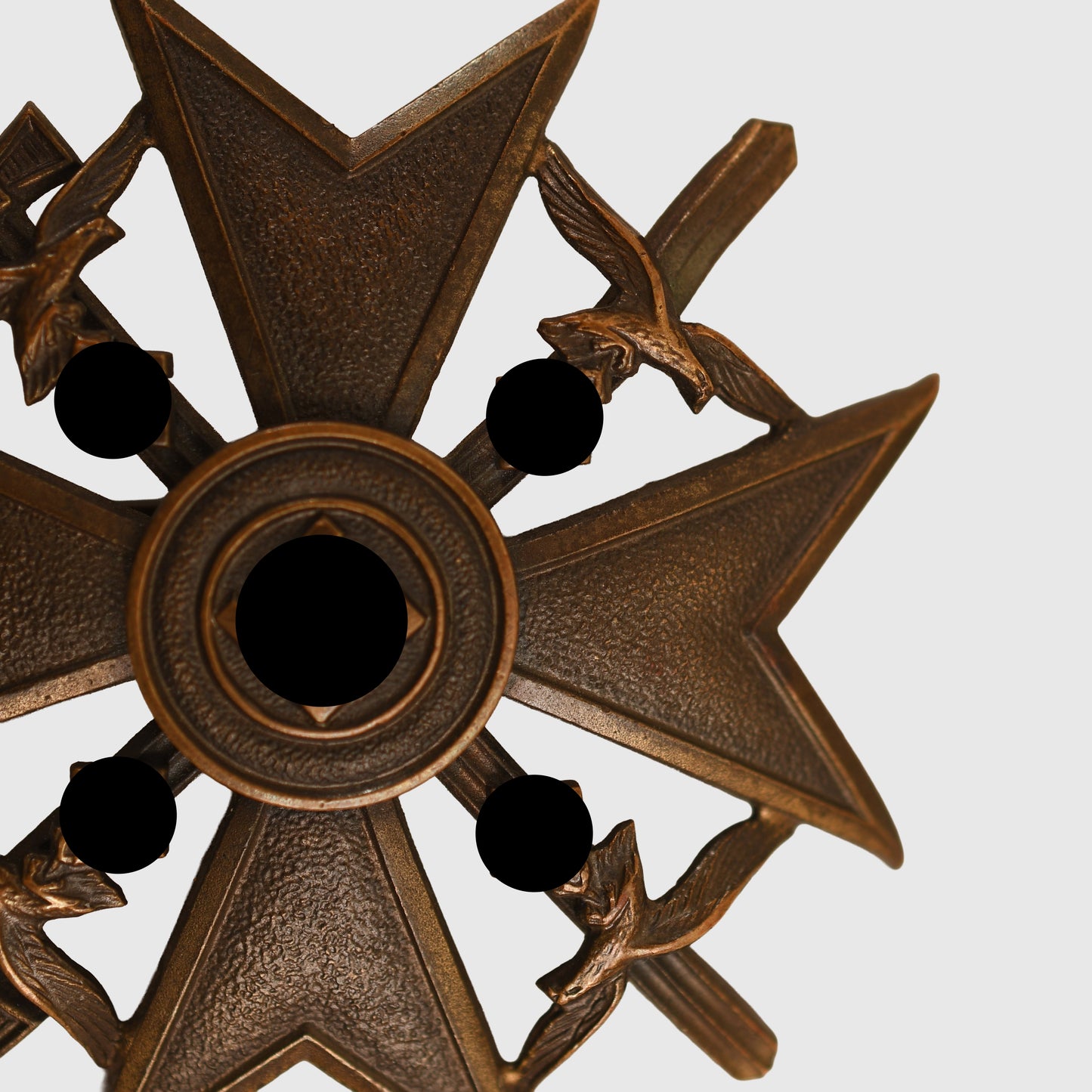 GERMAN WWII SPANISH CROSS IN BRONZE WITH SWORDS