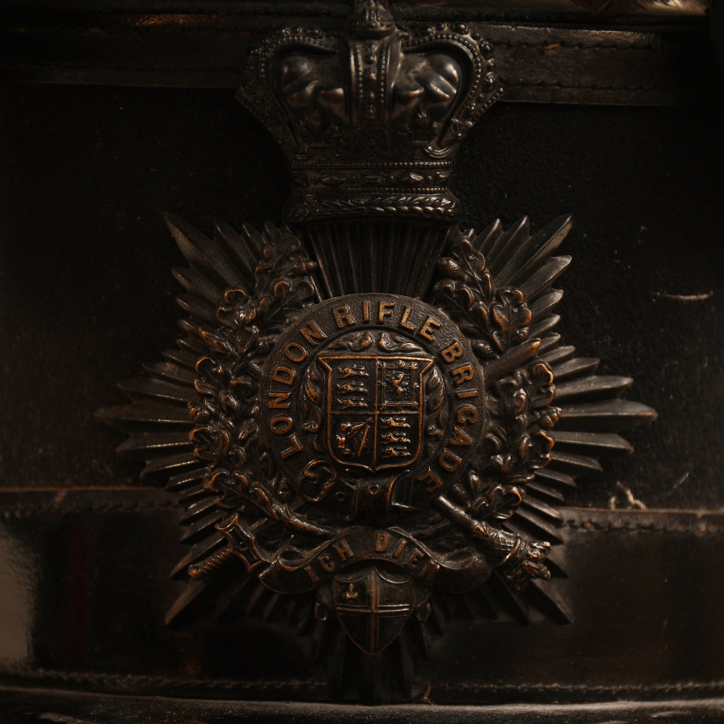 BRITISH VICTORIAN LONDON RIFLE BRIGADE OFFICERS SHAKO