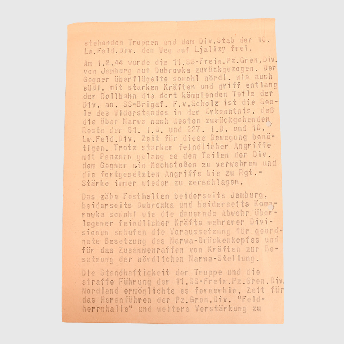 RECOMMENDATION LETTERS FOR THE OAKLEAVES FOR SS BRIGARDEFUHRER FRITZ VON SCHOLZ