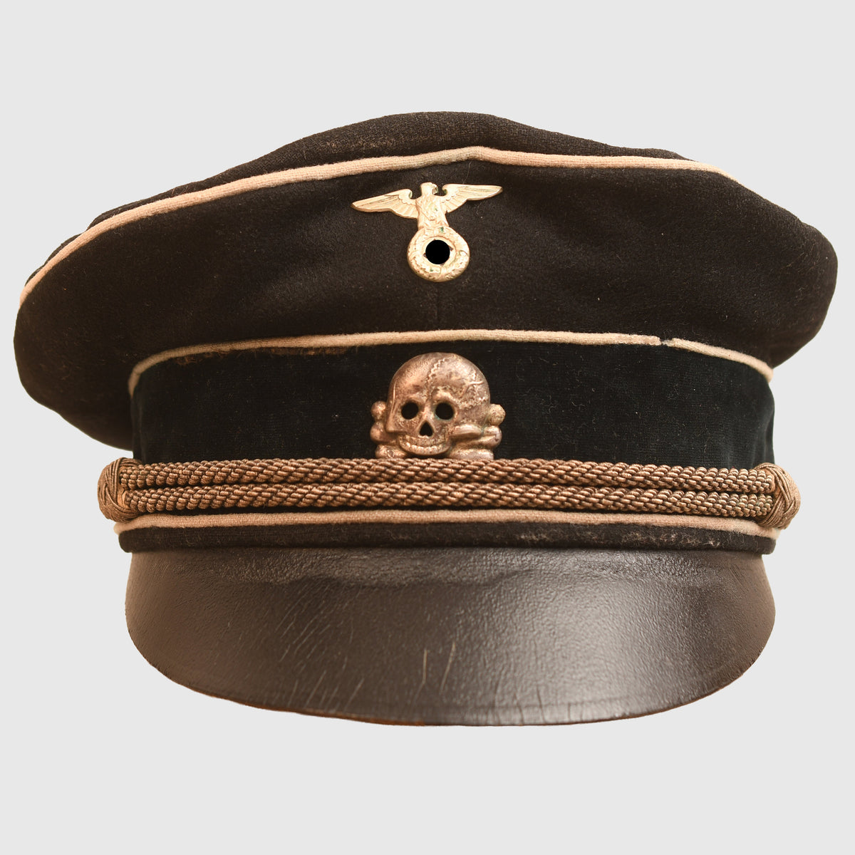 GERMAN WWII EARLY ALLGEMEINE SS OFFICERS CRUSHER CAP