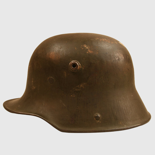 German WWI M17 Helmet with Remains of Post Home Label