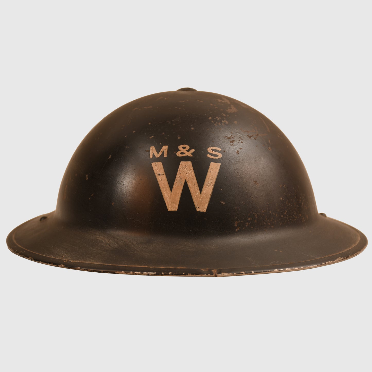 BRITISH WWII MANSFIELD & SON SHOE FACTORY WARDEN’S HELMET