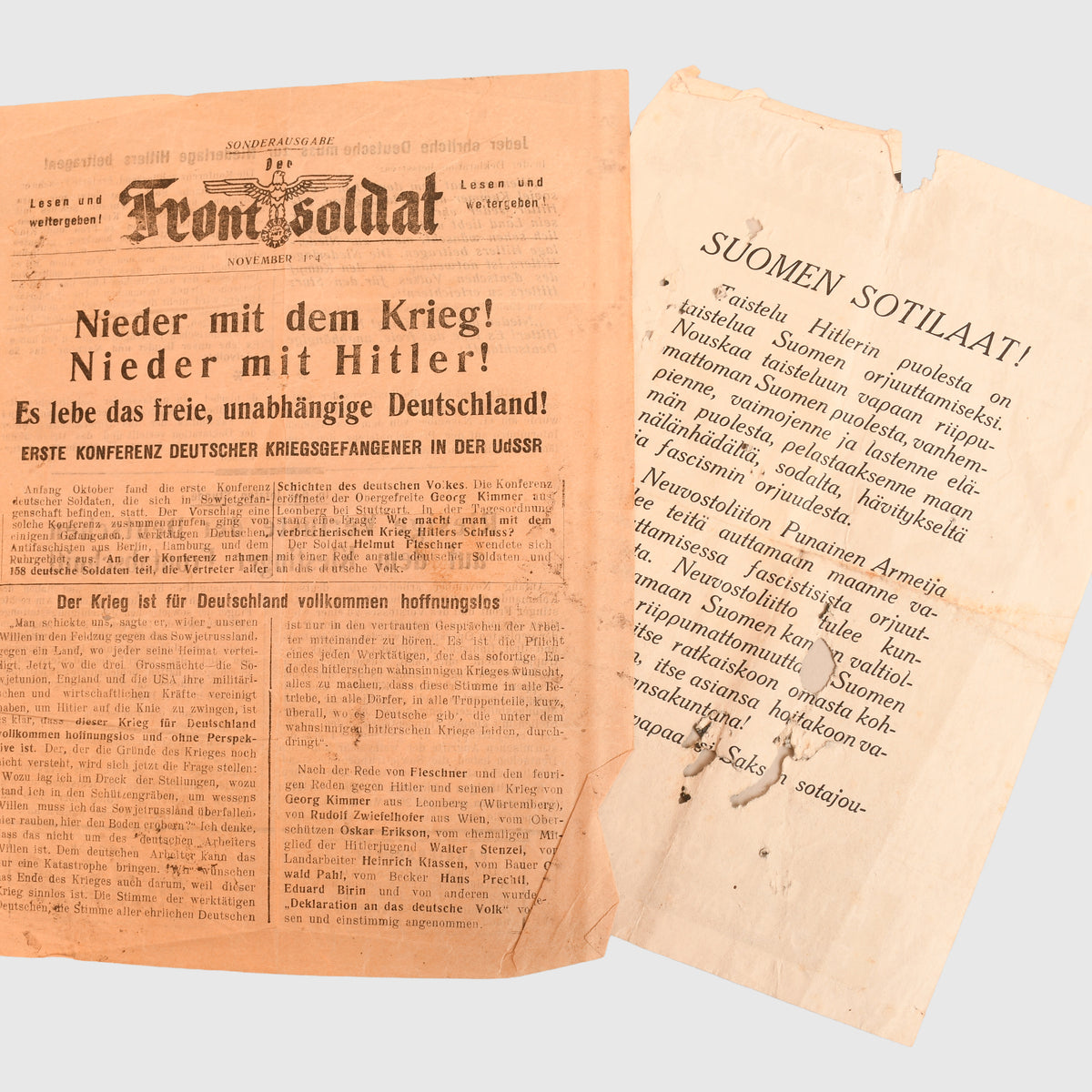 RUSSIAN WWII PROPAGANDA LEAFLETS
