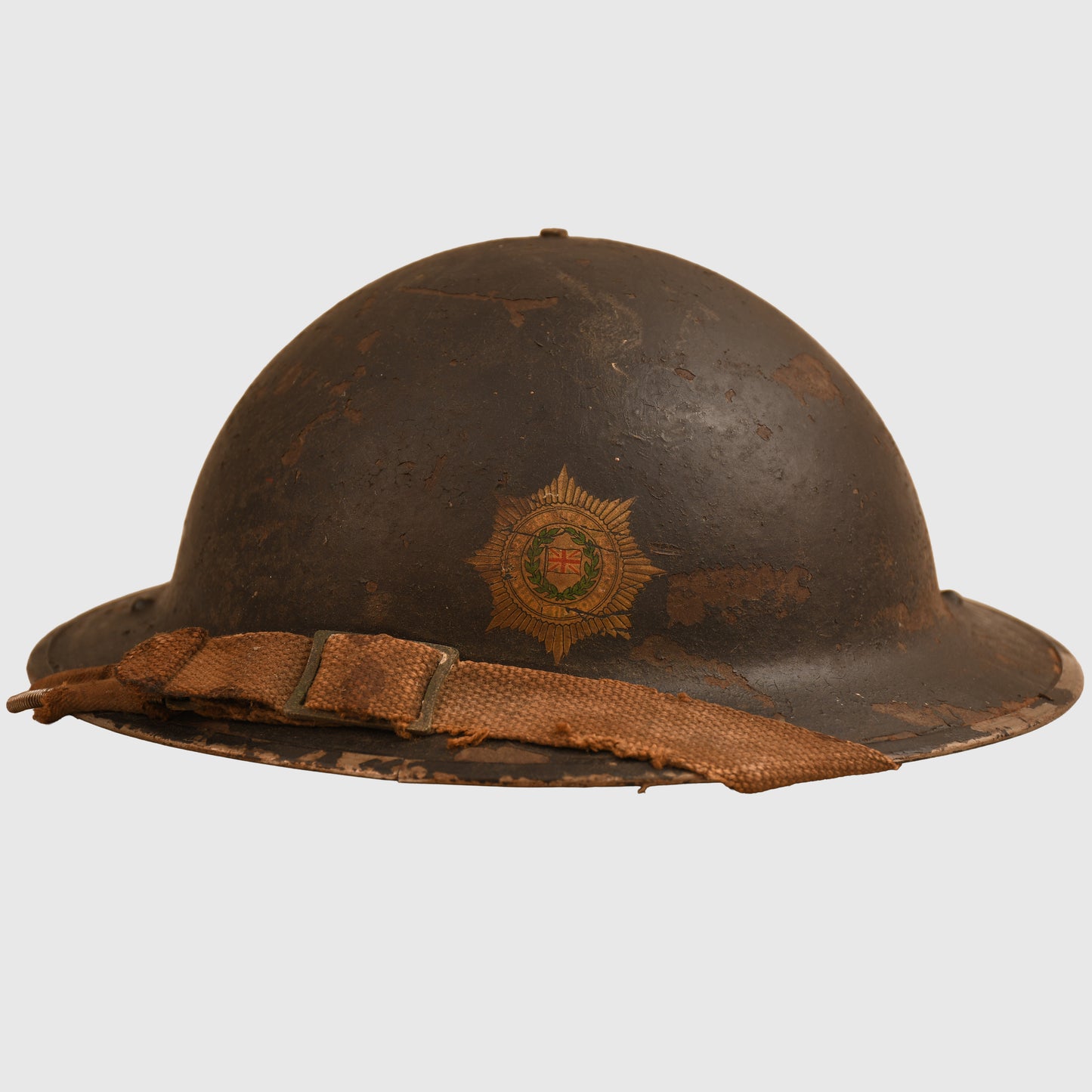 BRITISH WWII NATIONAL FIRE SERVICE BRODIE HELMET - IDENTIFIED