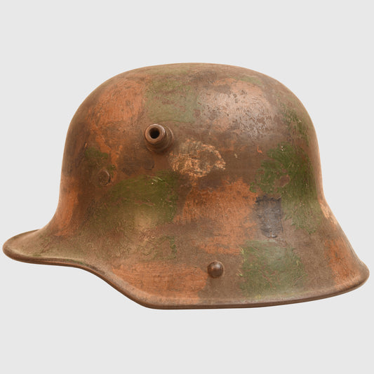 GERMAN WWI UNUSUAL CAMOUFLAGE TRENCH HELMET SHELL SIZE SI62