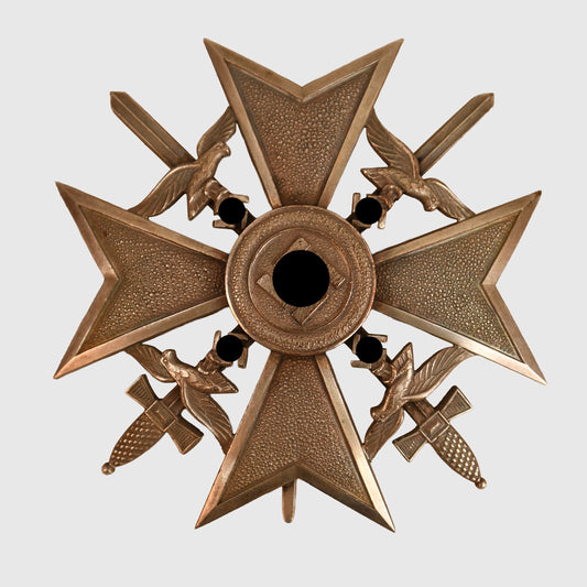 German WWII Spanish Cross in Silver with Swords