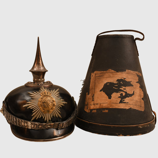 GERMAN WWI SAXON INFANTRY REGIMENT 100 OFFICERS PICKELHAUBE
