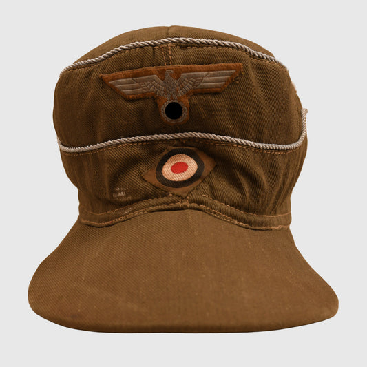 GERMAN WWII ARMY TROPICAL OFFICERS DAK FIELD CAP
