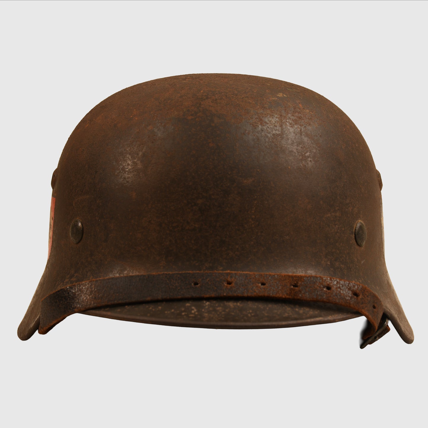 GERMAN WWII POLICE DOUBLE DECAL M35 LARGE SIZE COMBAT HELMET