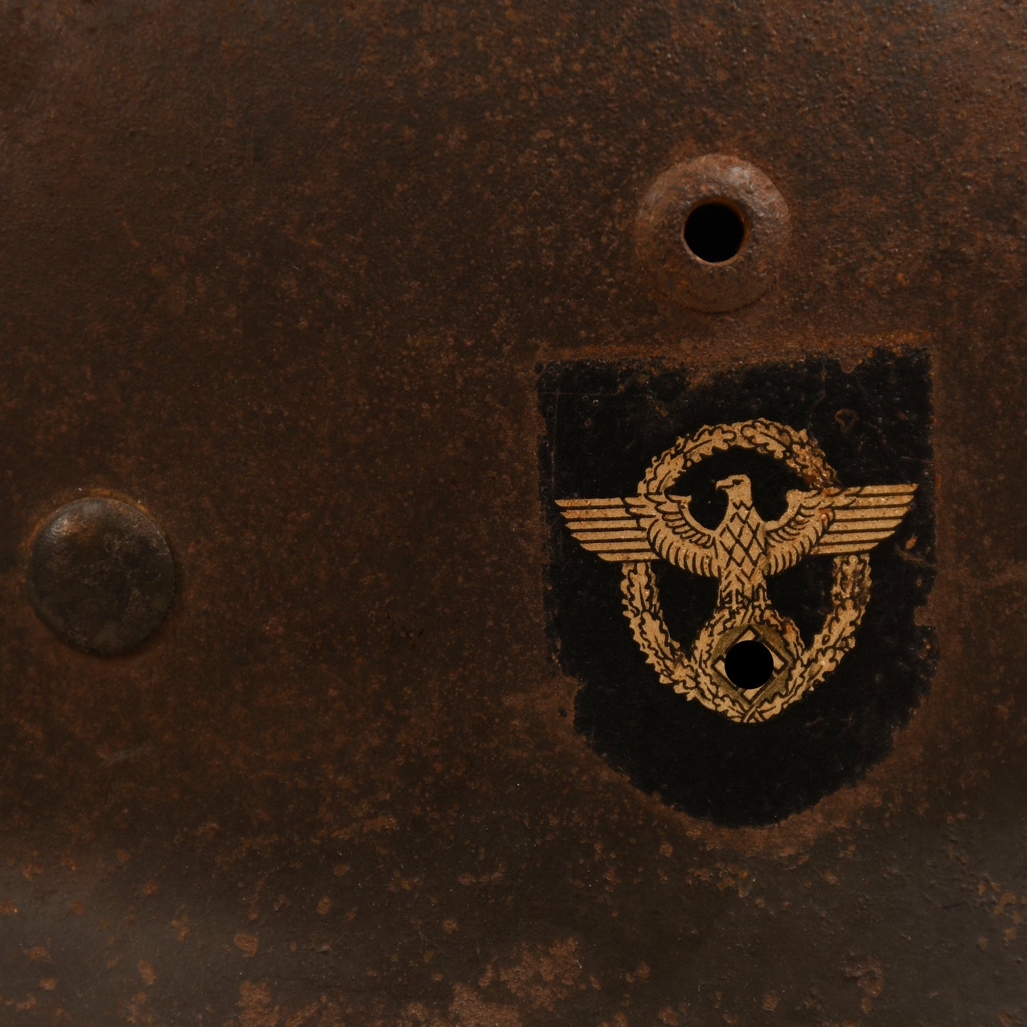 GERMAN WWII POLICE DOUBLE DECAL M35 LARGE SIZE COMBAT HELMET
