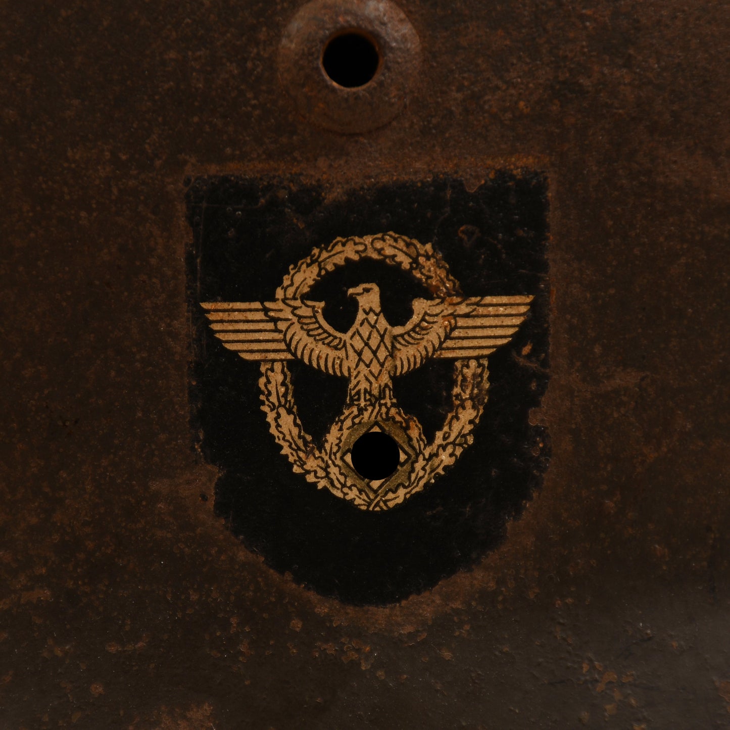 GERMAN WWII POLICE DOUBLE DECAL M35 LARGE SIZE COMBAT HELMET