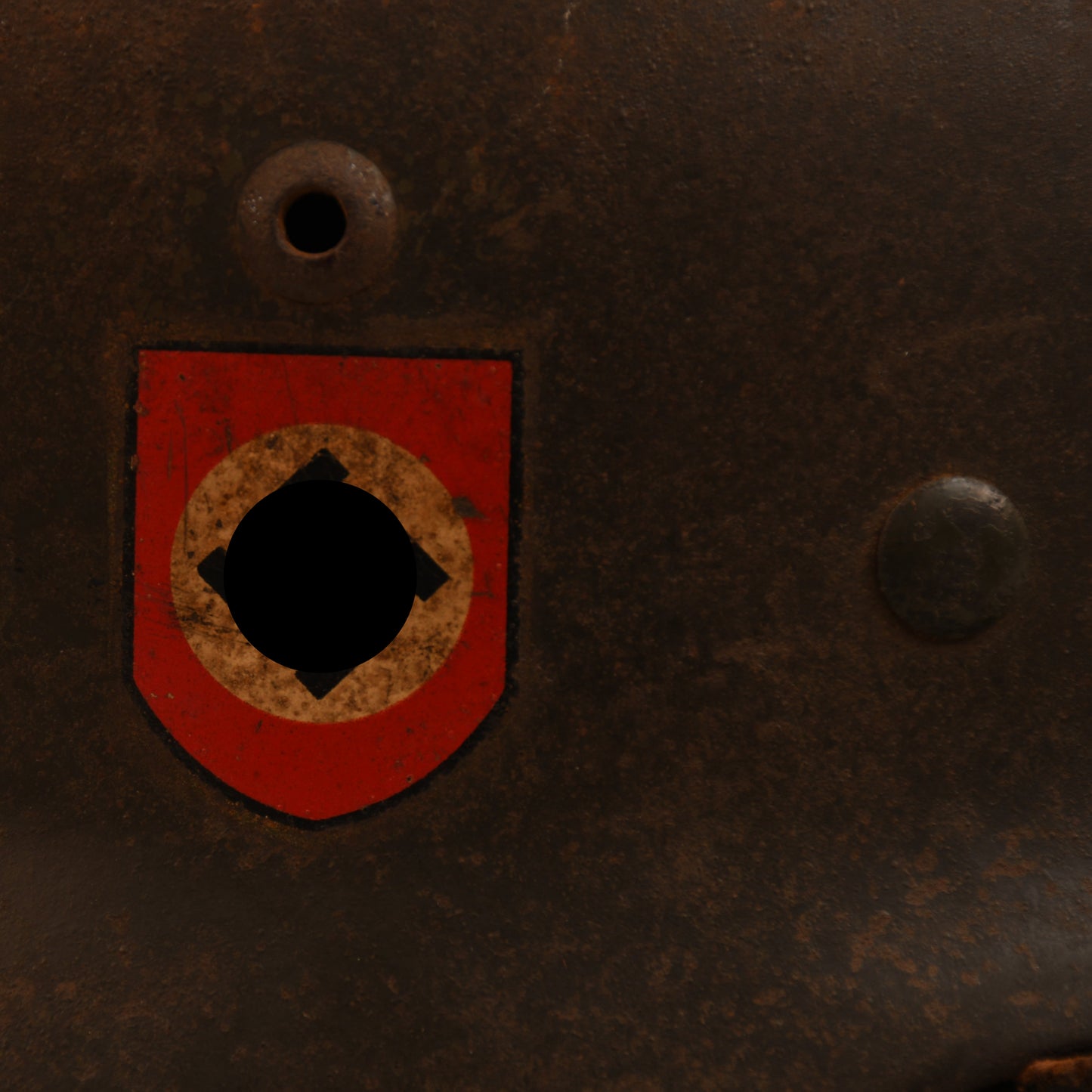 GERMAN WWII POLICE DOUBLE DECAL M35 LARGE SIZE COMBAT HELMET