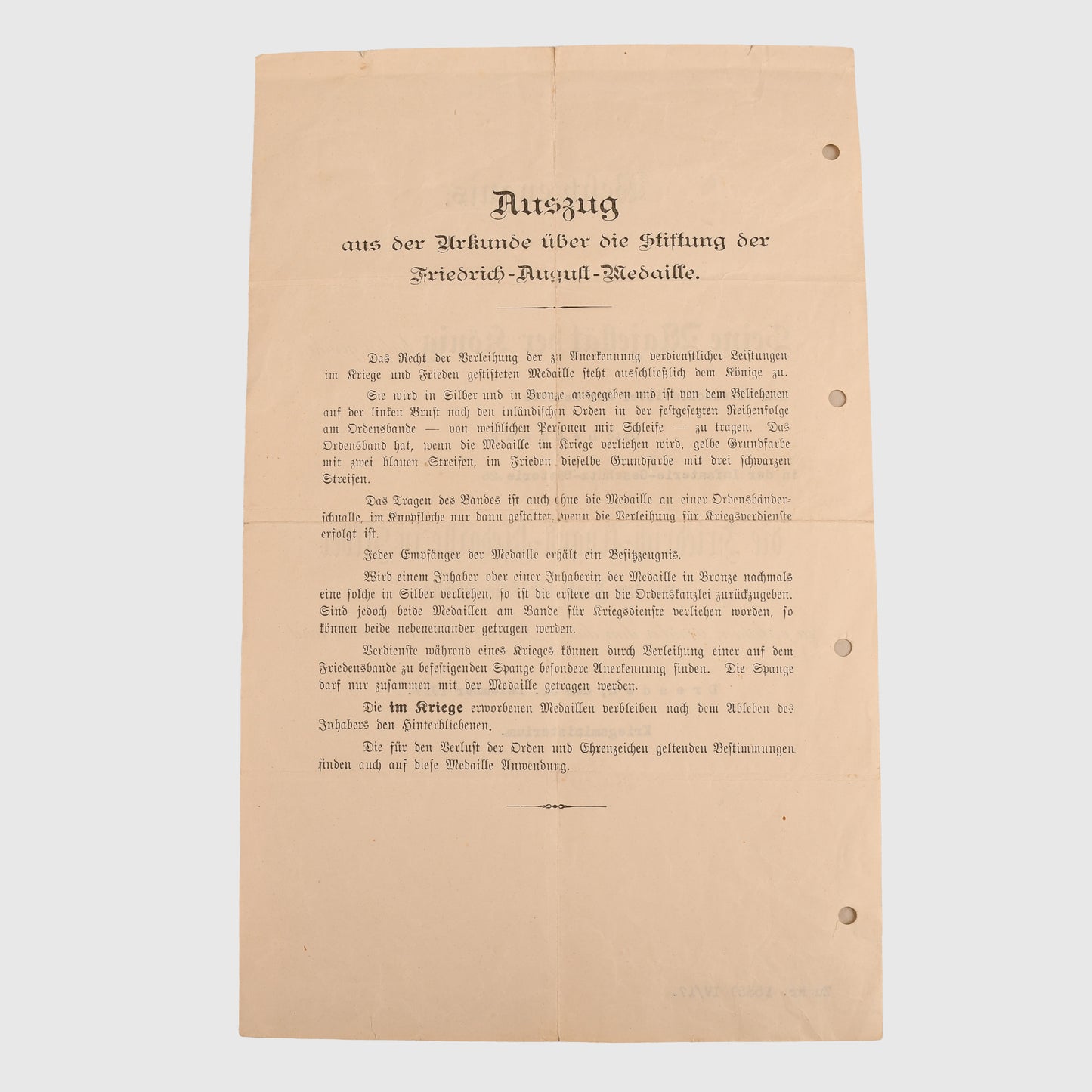 IMPERIAL GERMAN MEDAL & CITATION