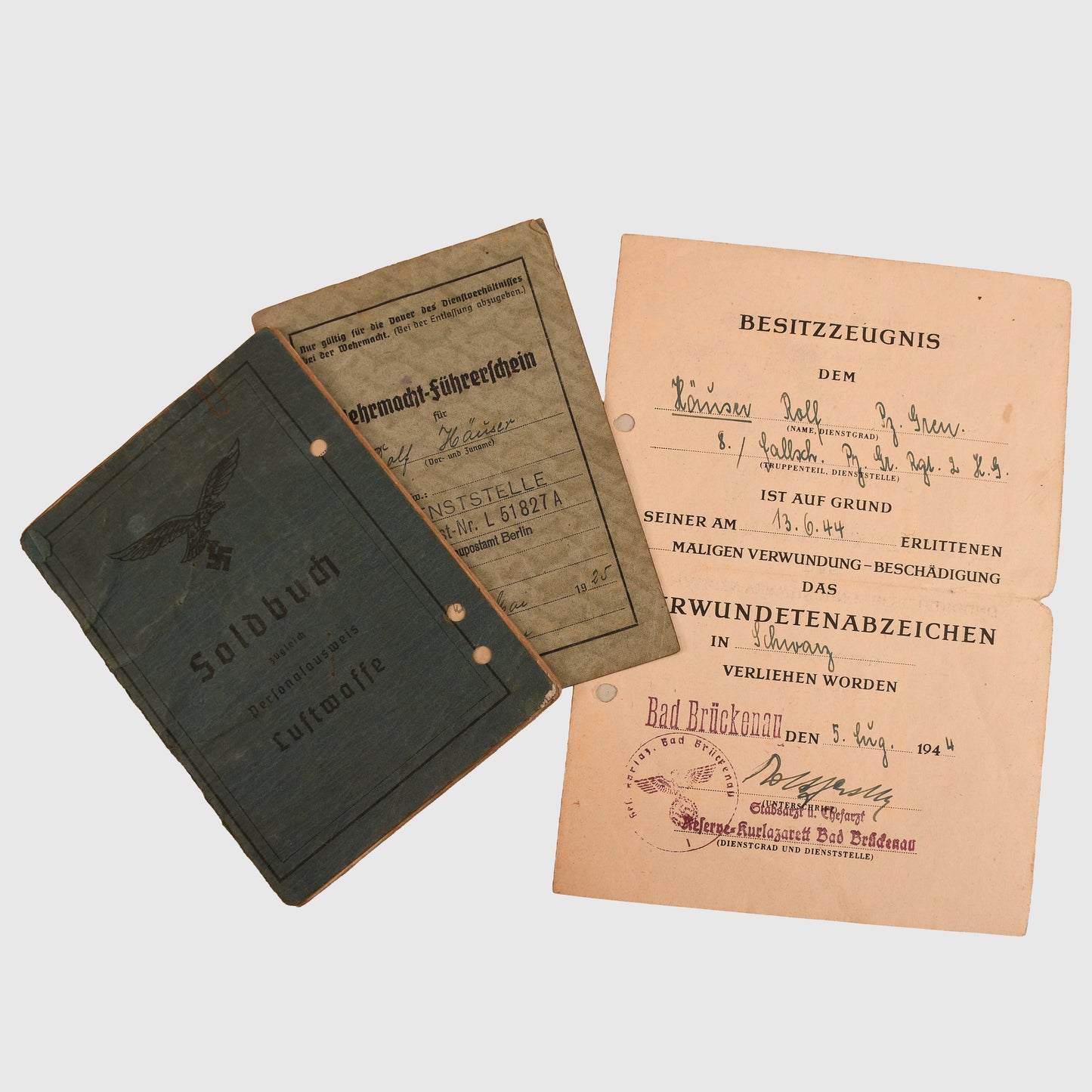 GERMAN WWII DIVISION HERMANN GOERING PAPERWORK