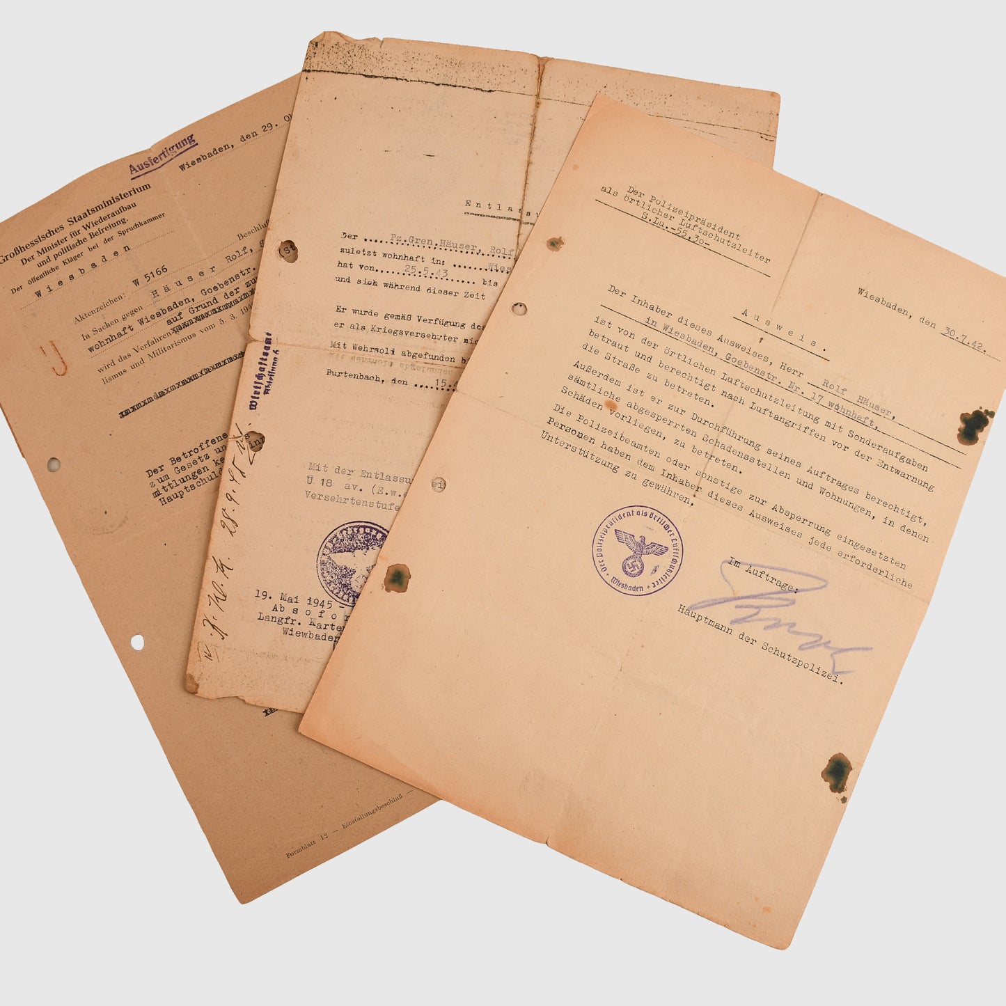 GERMAN WWII DIVISION HERMANN GOERING PAPERWORK