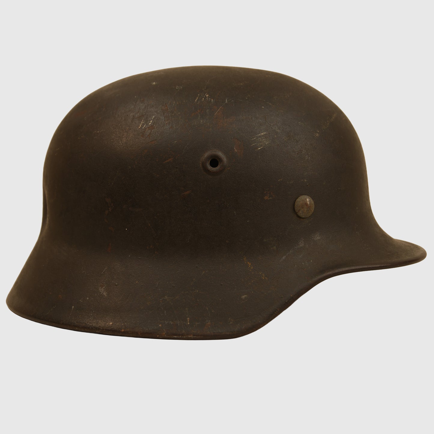 German WWII Single Decal Army M.40 Helmet – Battle Damaged