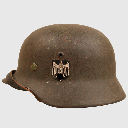 German WWII M35 Army Single Decal Combat Helmet, Named