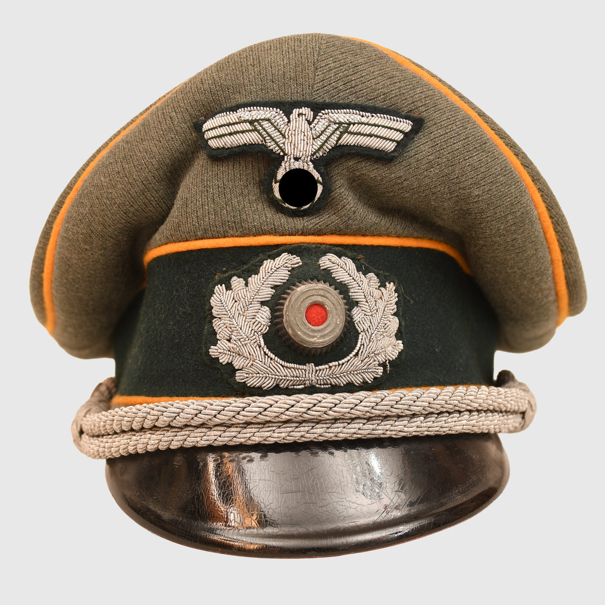 GERMAN WWII ARMY CAVALRY OFFICERS VISOR CAP