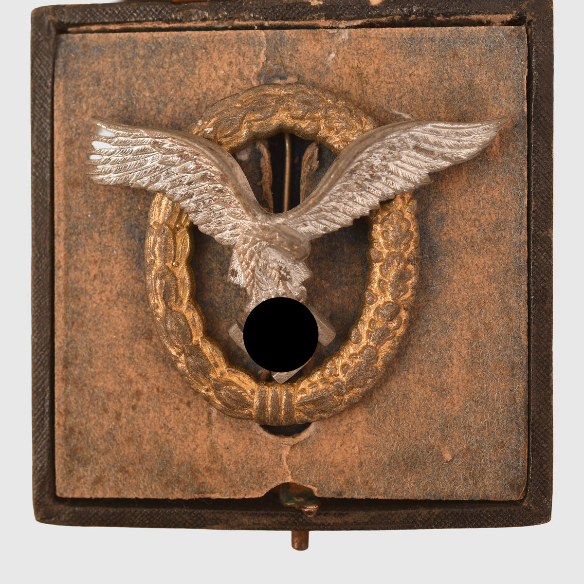 GERMAN WWII LUFTWAFFE PILOT OBSERVERS BADGE IN ITS ORIGINAL CASE