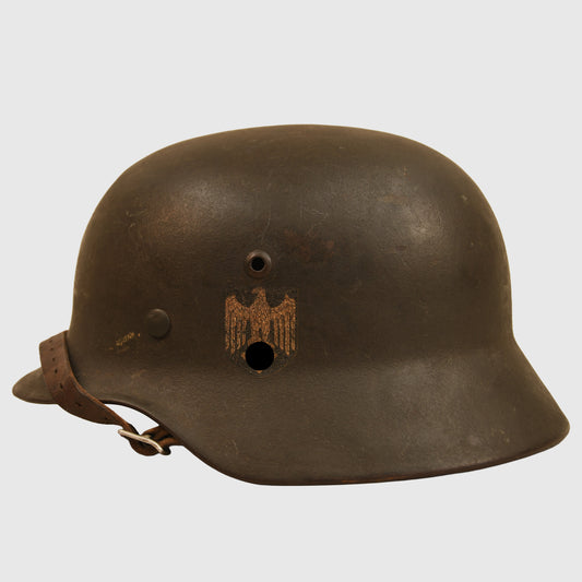 German WWII Army M35 Single Decal Combat Helmet