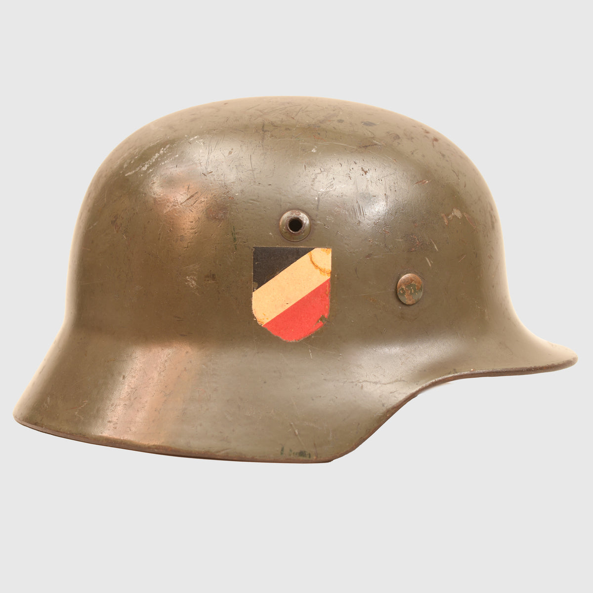 GERMAN WWII ARMY M.35 DOUBLE DECAL COMBAT HELMET