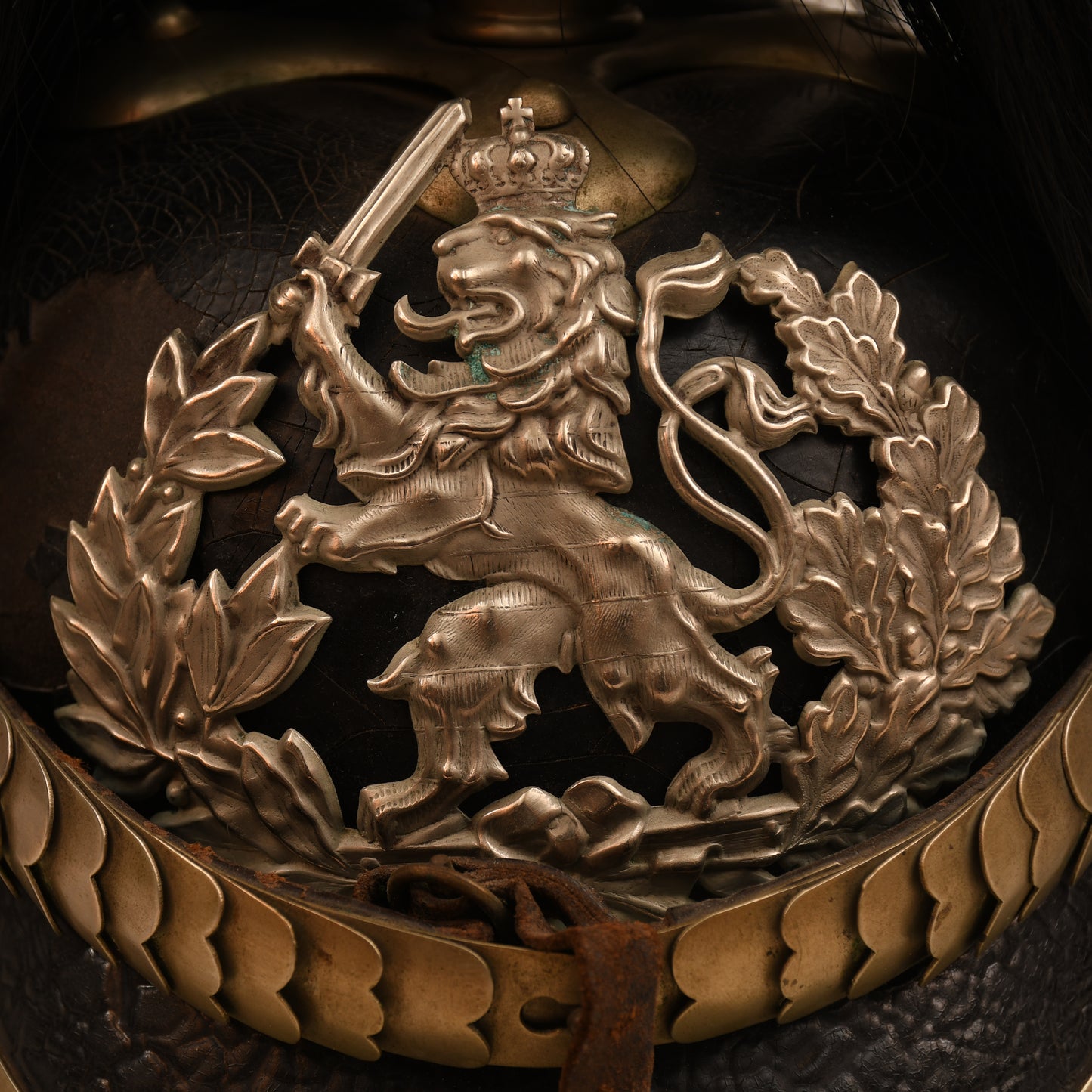 GERMAN WWI HESSE 23RD & 24TH DRAGOONS ENLISTED NCO PARADE PICKLEHAUBE