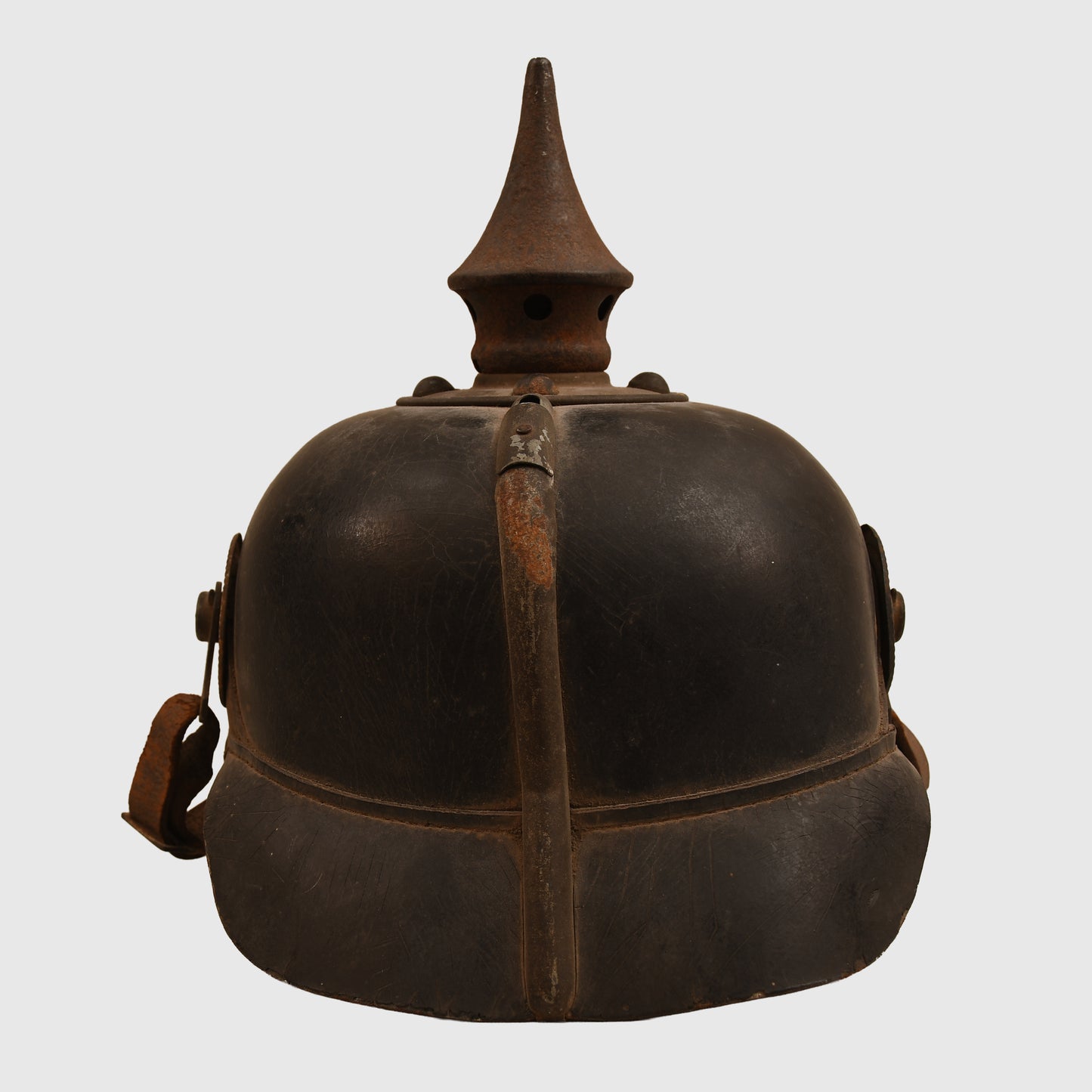 GERMAN WWI BATTLEFIELD PICK-UP UNTOUCHED SAXON ENLISTED RANKS PICKELHAUBE