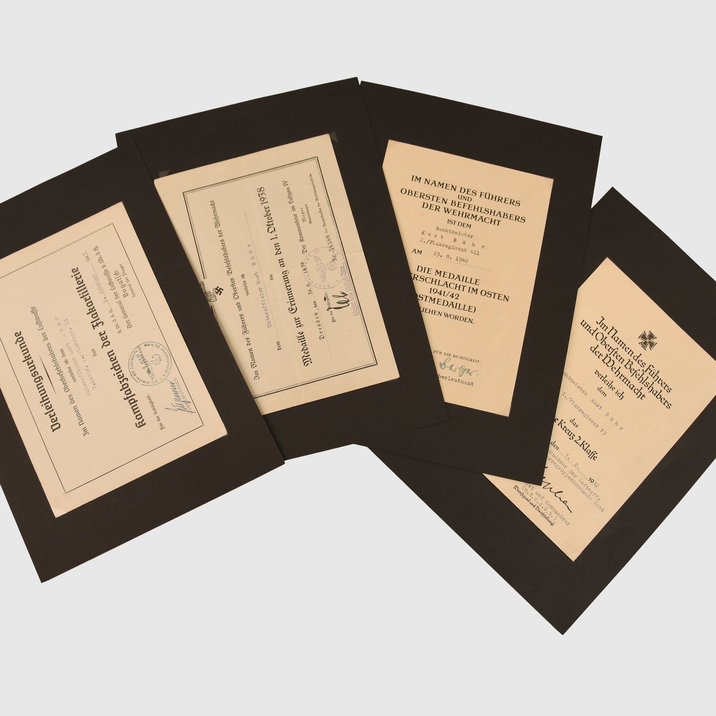 German WWII Luftwaffe Flak Paper Grouping