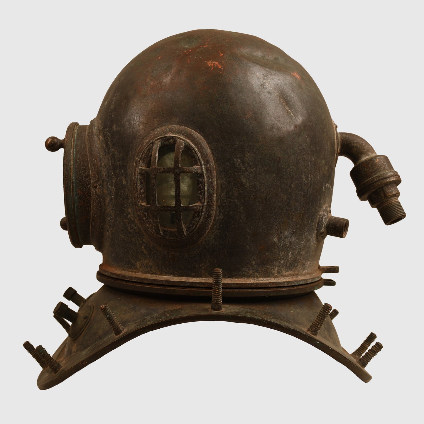 BRITISH WWII ROYAL NAVY SIEBE GORMAN 12 BOLT DIVING HELMET AND EQUIPMENT
