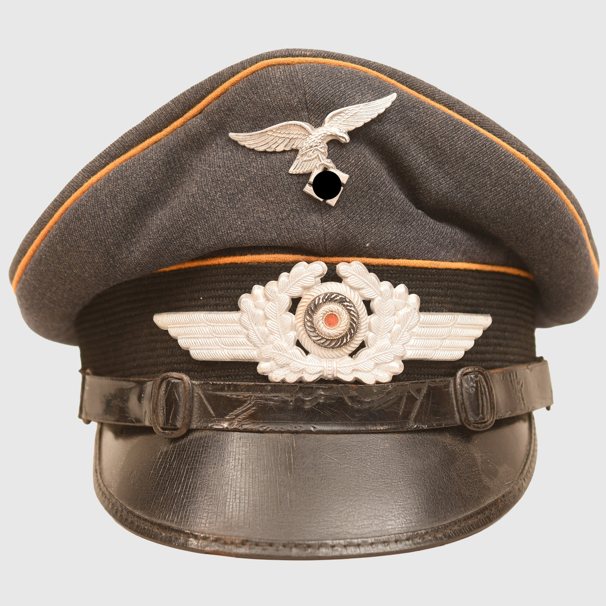 GERMAN WWII LUFTWAFFE NCO OR MAN’S VISOR CAP OF THE RESERVE