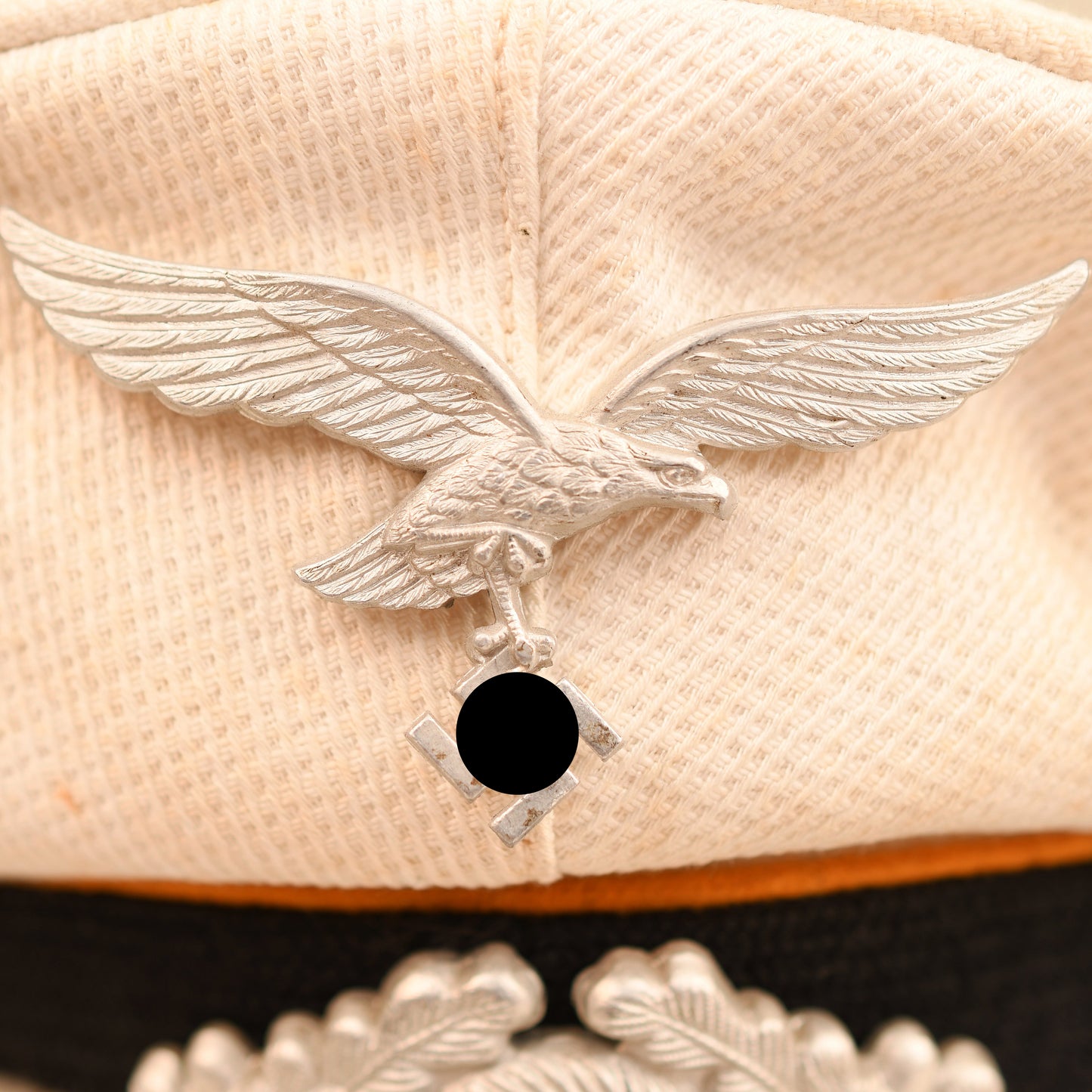 German WWII Luftwaffe White Top Flight Section Visor Cap