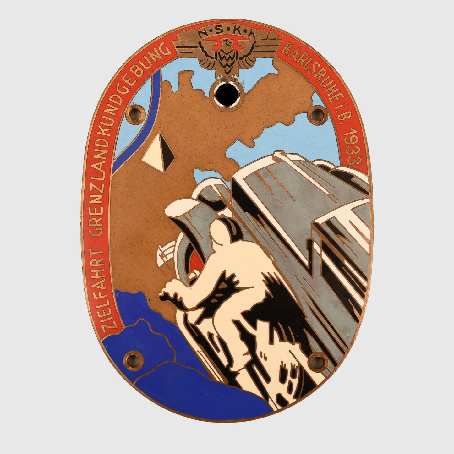 German WWII NSKK Karlsruhe 1933 Driving Plaque