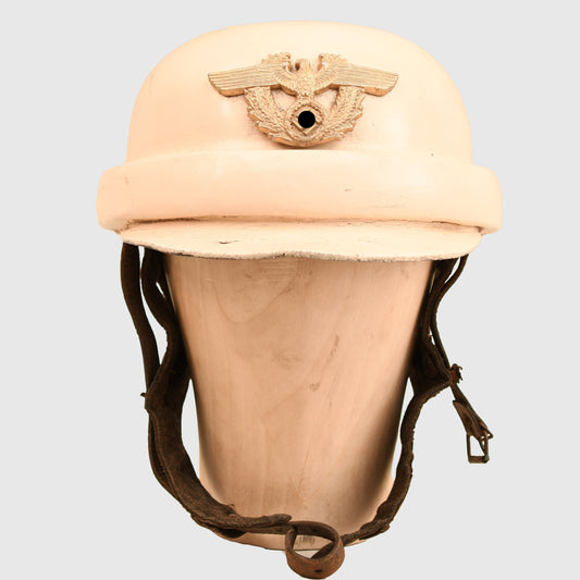 German WWII Police Motorcycle Parade Crash Helmet in White