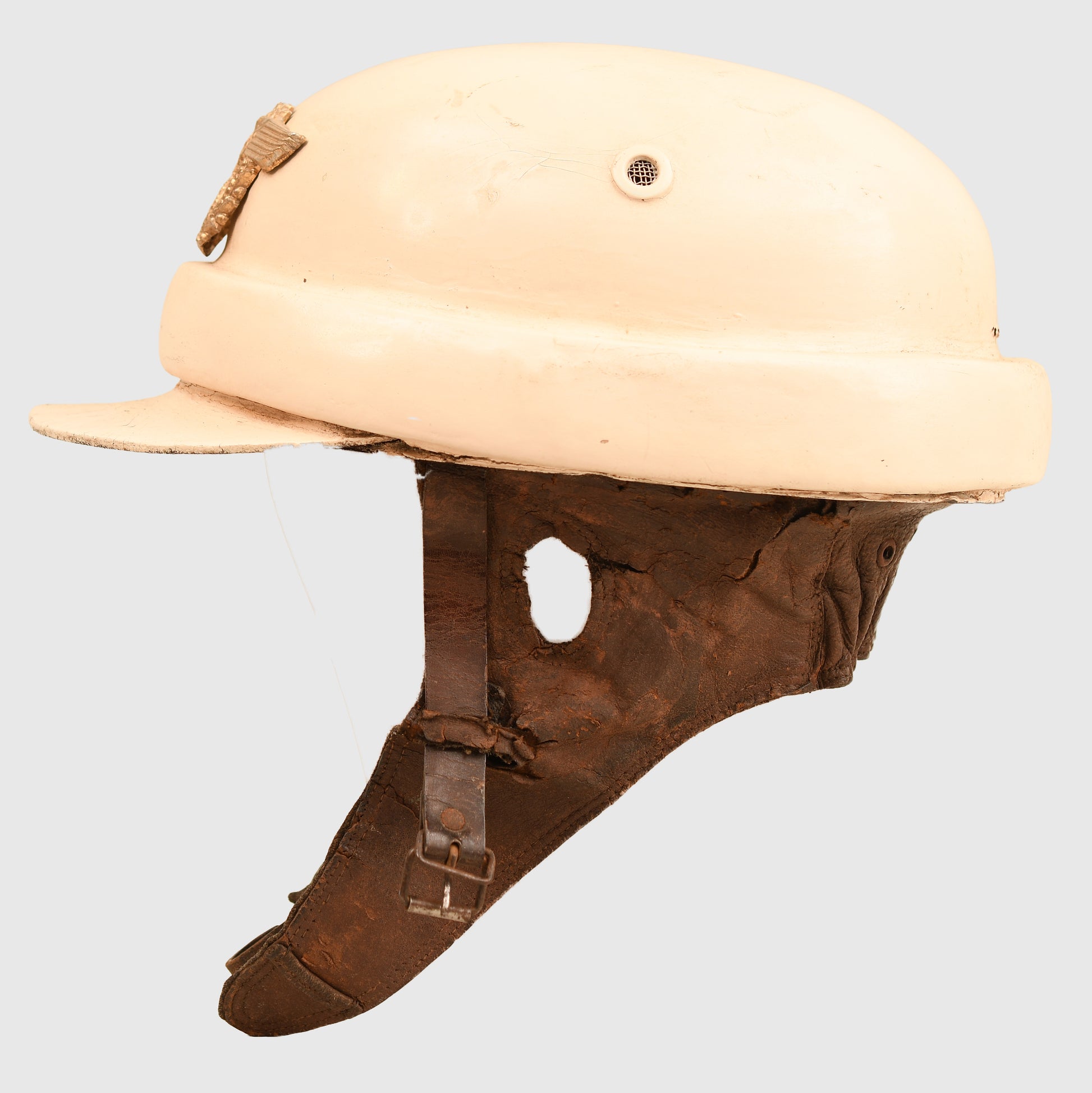 german motorcycle helmets for sale uk GERMAN WWII POLICE MOTORCYCLE PARADE CRASH HELMET IN WHITE – Regimentals Militaria Museum