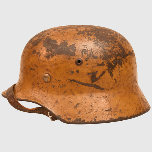 GERMAN WWII M.35 LUFTWAFFE DOUBLE DECAL TROPICAL COMBAT HELMET