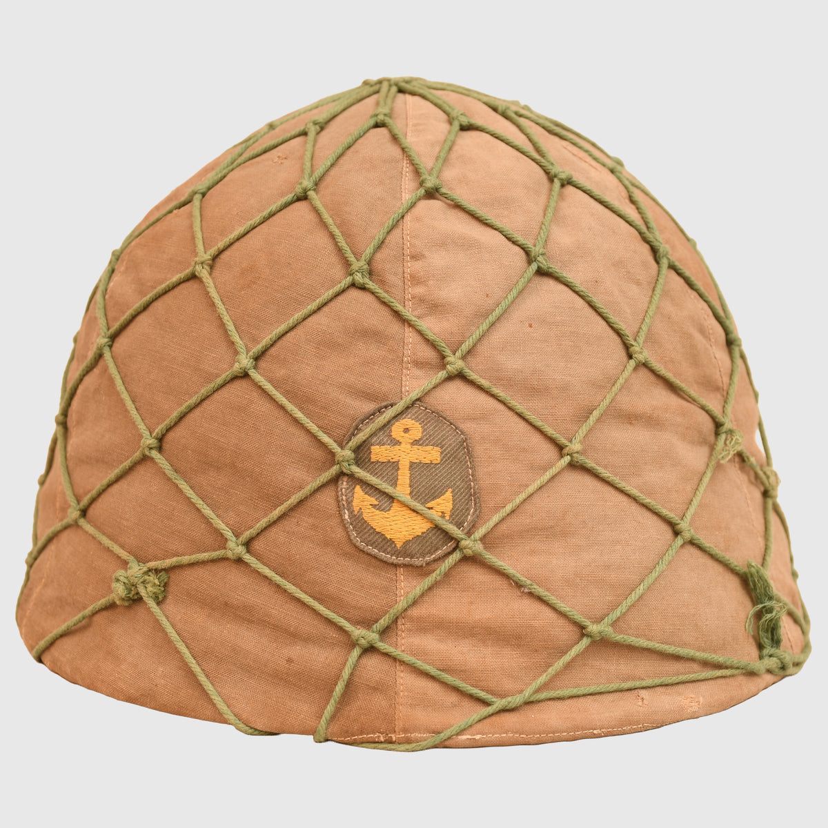 JAPANESE WWII NAVY HELMET WITH ORIGINAL COVER AND NET