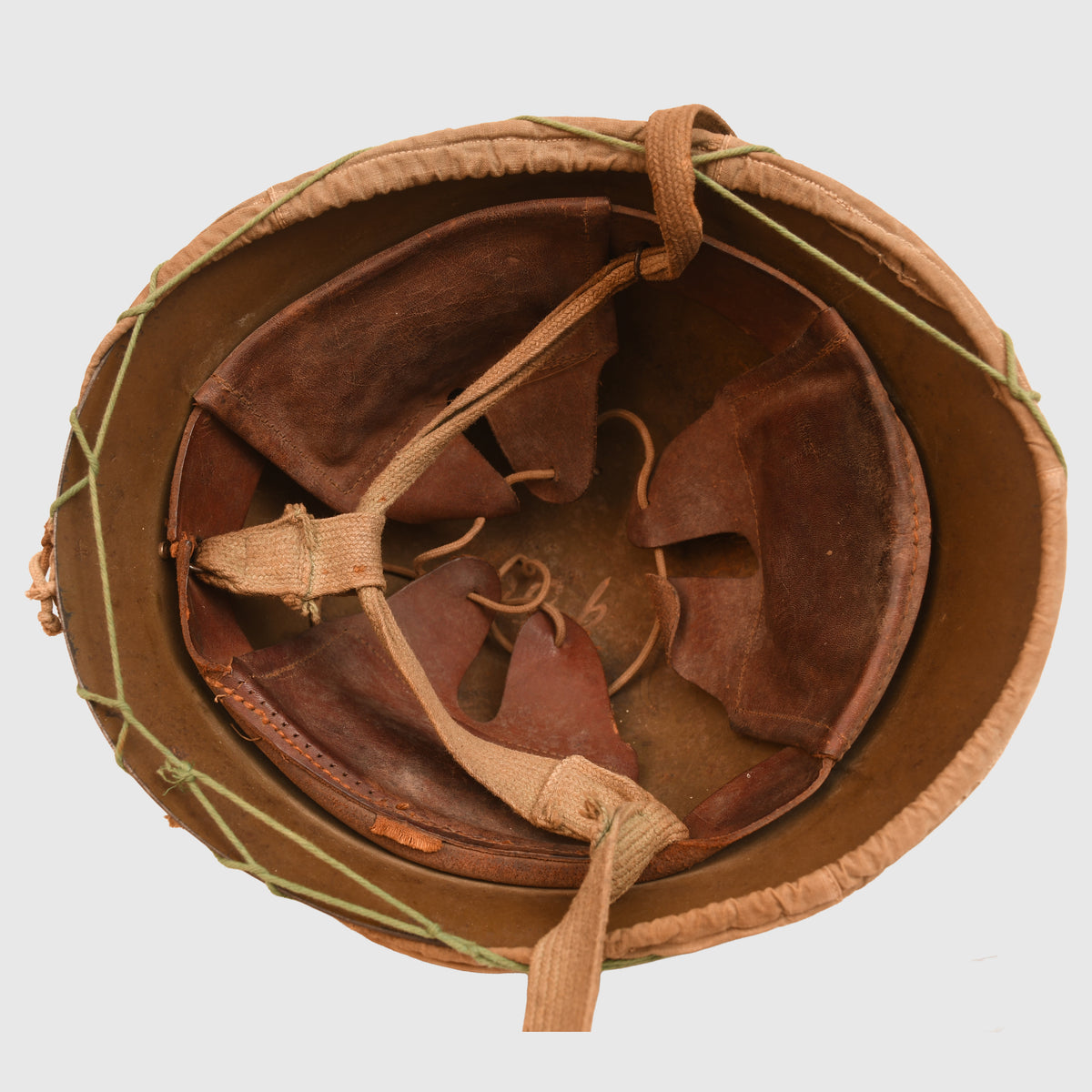 JAPANESE WWII NAVY HELMET WITH ORIGINAL COVER AND NET