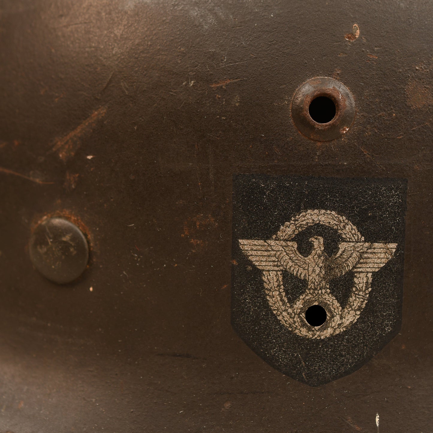 German WWII Police Double Decal Helmet