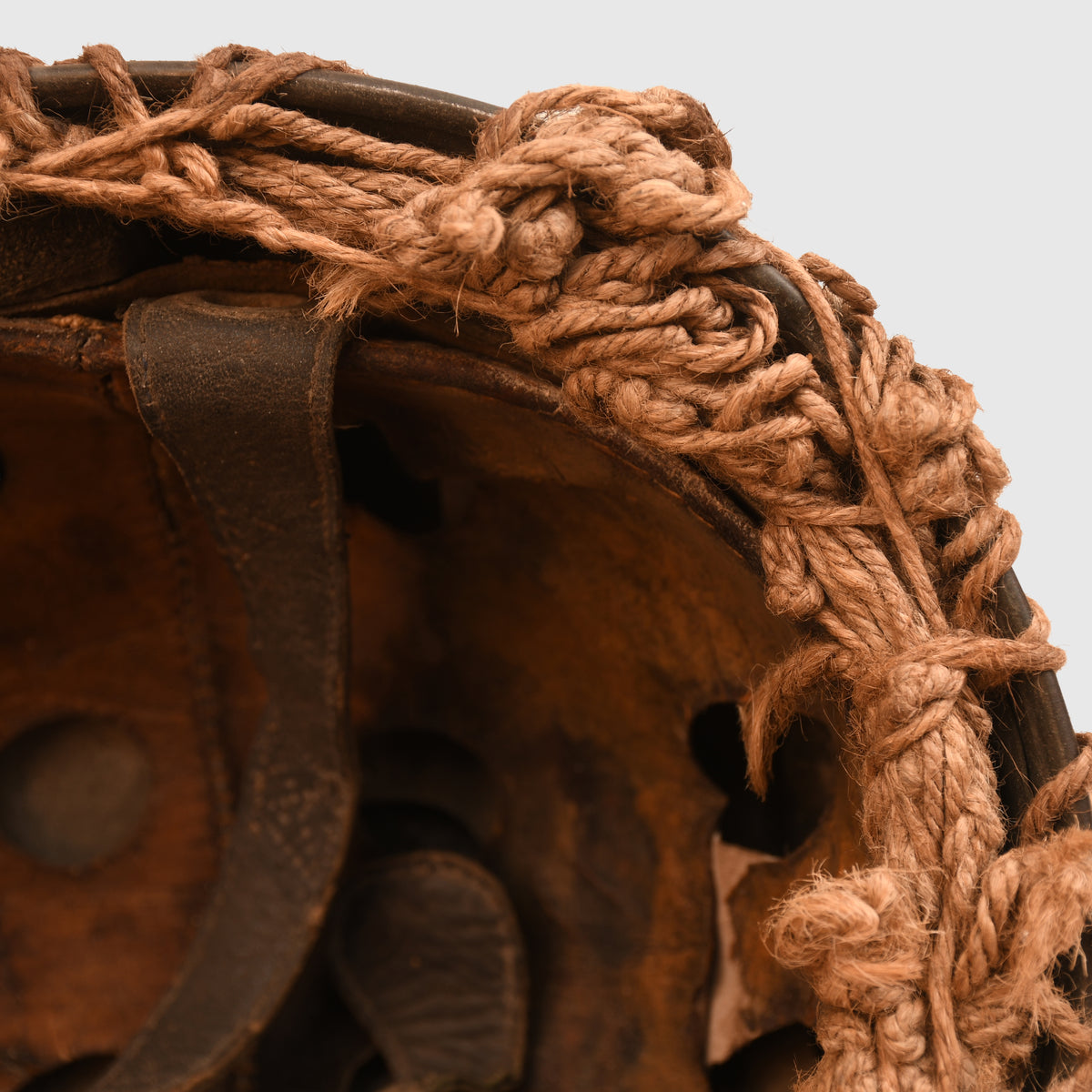 GERMAN WWII LUFTWAFFE PARATROOPER HELMET WITH STRING COVER