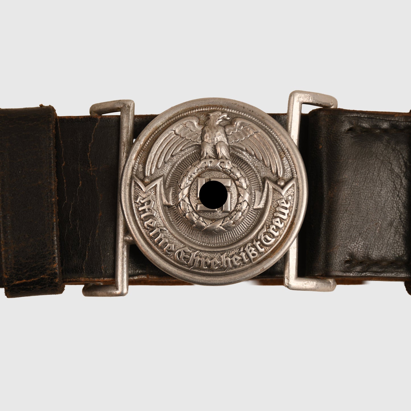 GERMAN WWII WAFFEN SS OFFICERS BELT WITH SS MARKED BUCKLE