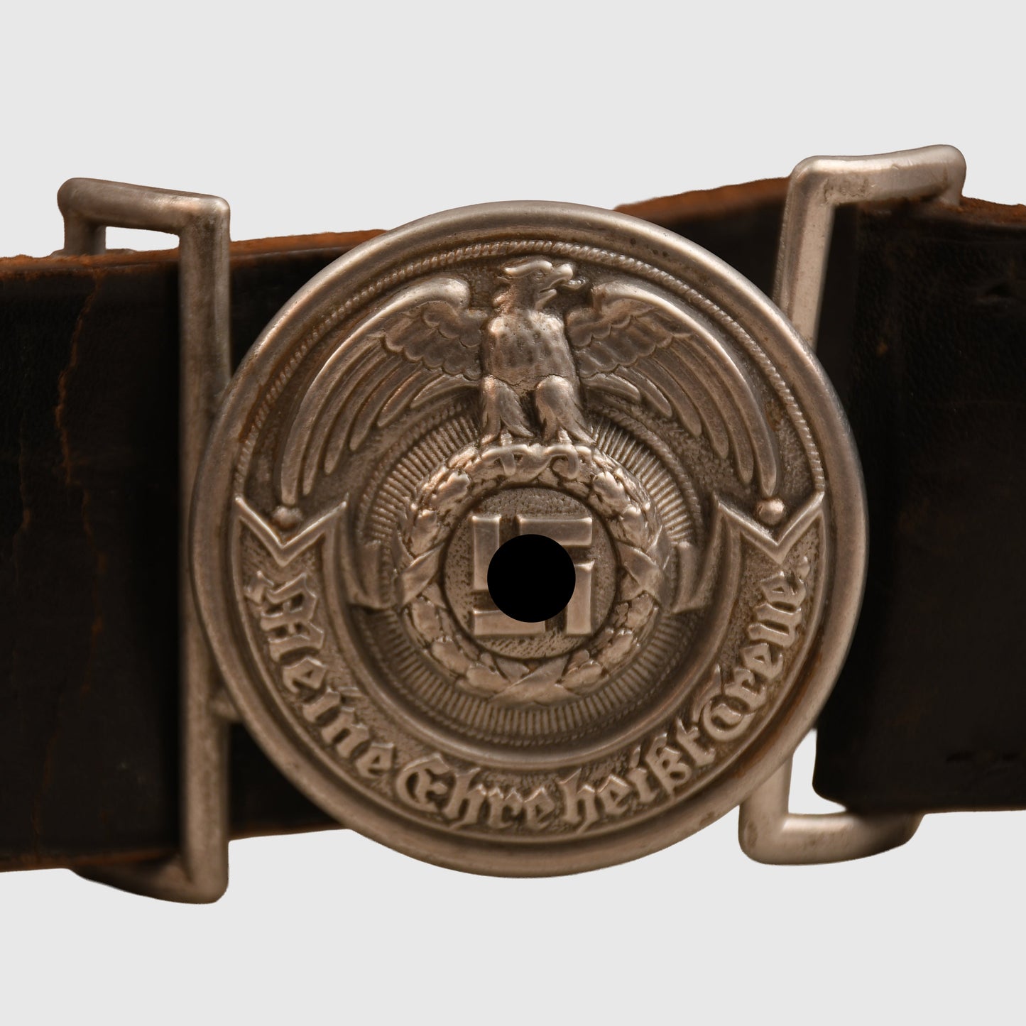 GERMAN WWII WAFFEN SS OFFICERS BELT WITH SS MARKED BUCKLE
