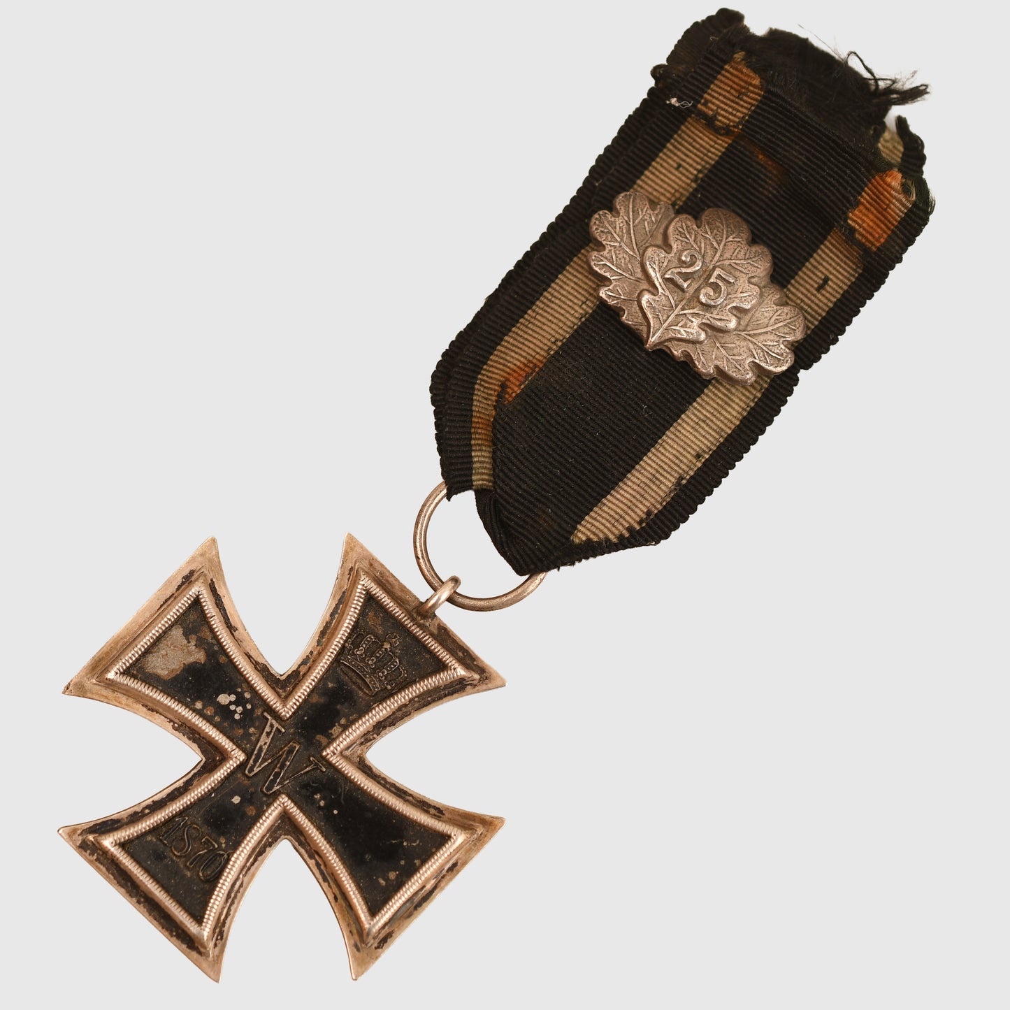 German WWI 1870 Iron Cross 2nd Class With 25 Year Jubilee Oak Leaf