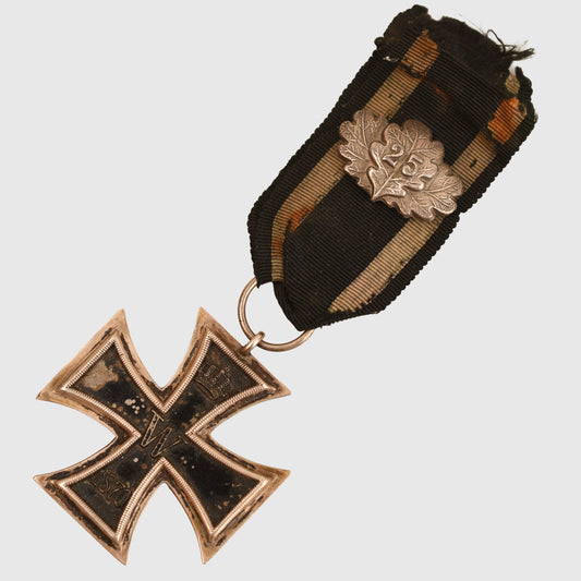 German WWI 1870 Iron Cross 2nd Class With 25 Year Jubilee Oak Leaf
