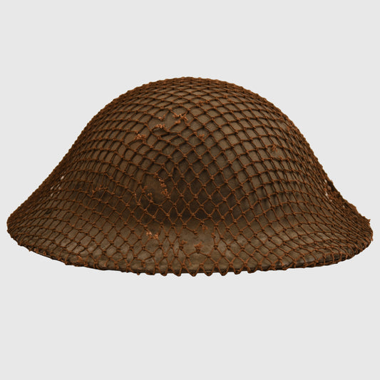 BRITISH 1940 DATED BRODIE HELMET WITH NET COVER