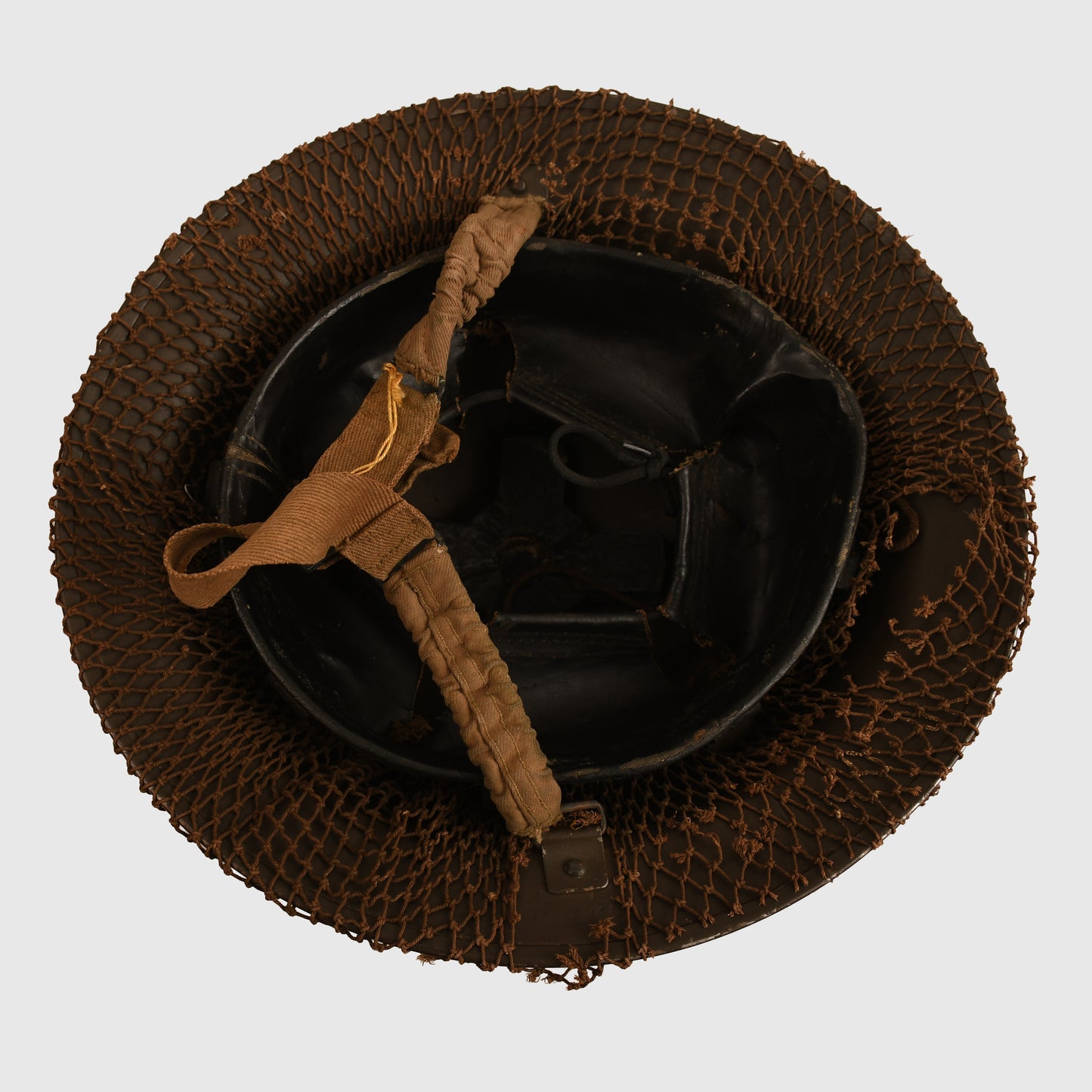 BRITISH 1940 DATED BRODIE HELMET WITH NET COVER