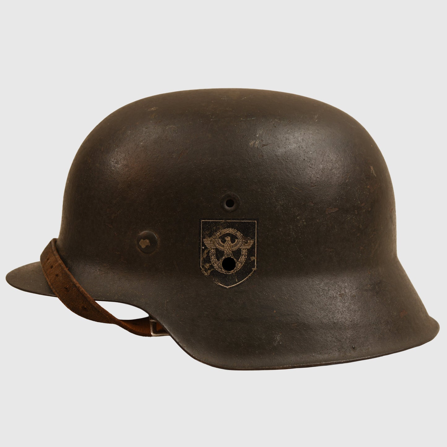 GERMAN WWII SS POLICE M.42 DOUBLE DECAL COMBAT HELMET