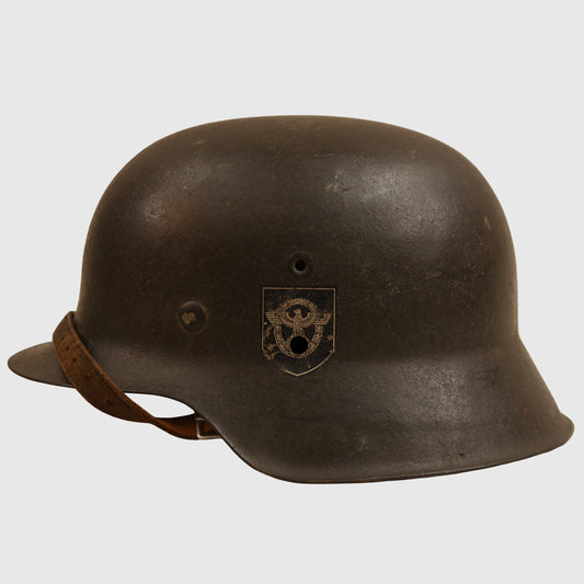 GERMAN WWII SS POLICE M.42 DOUBLE DECAL COMBAT HELMET