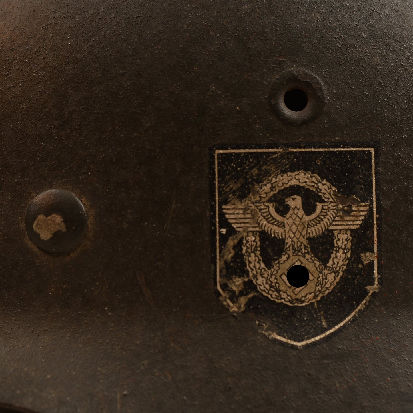 GERMAN WWII SS POLICE M.42 DOUBLE DECAL COMBAT HELMET